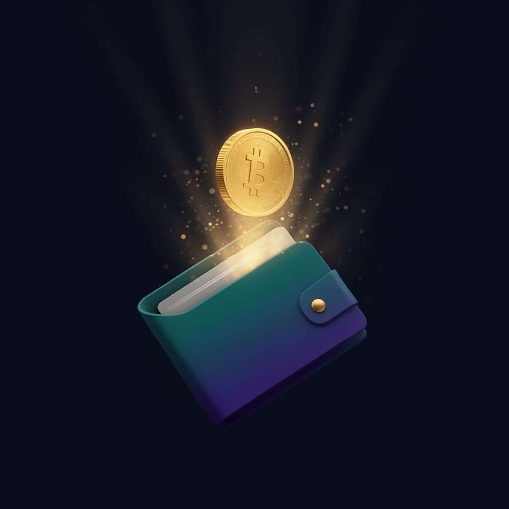 Kimtech digital wallet with a glowing gold coin
